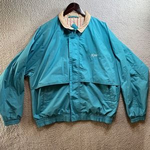 VTG Lincoln Dealership Jacket 80s Teal XL Diffee Oklahoma Winner Mate
